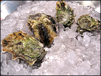 Sexy Penn Cove oysters chill on ice at Hank's Oyster Bar in Alexandria, Va.