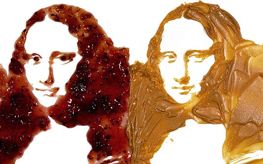 Vik Muniz. Mona Lisa in Peanut Butter & Jelly. [Source: Divulgação/globo.com]