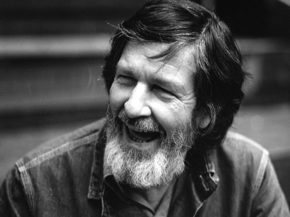 John Cage collaborated with Merce Cummingham, painter Robert Rauschenberg, and pianist David Tudor. He was influenced and inspired by the French artist Marcel Duchamp. [Photo by Erich Auerbach/Getty Images/NPR]