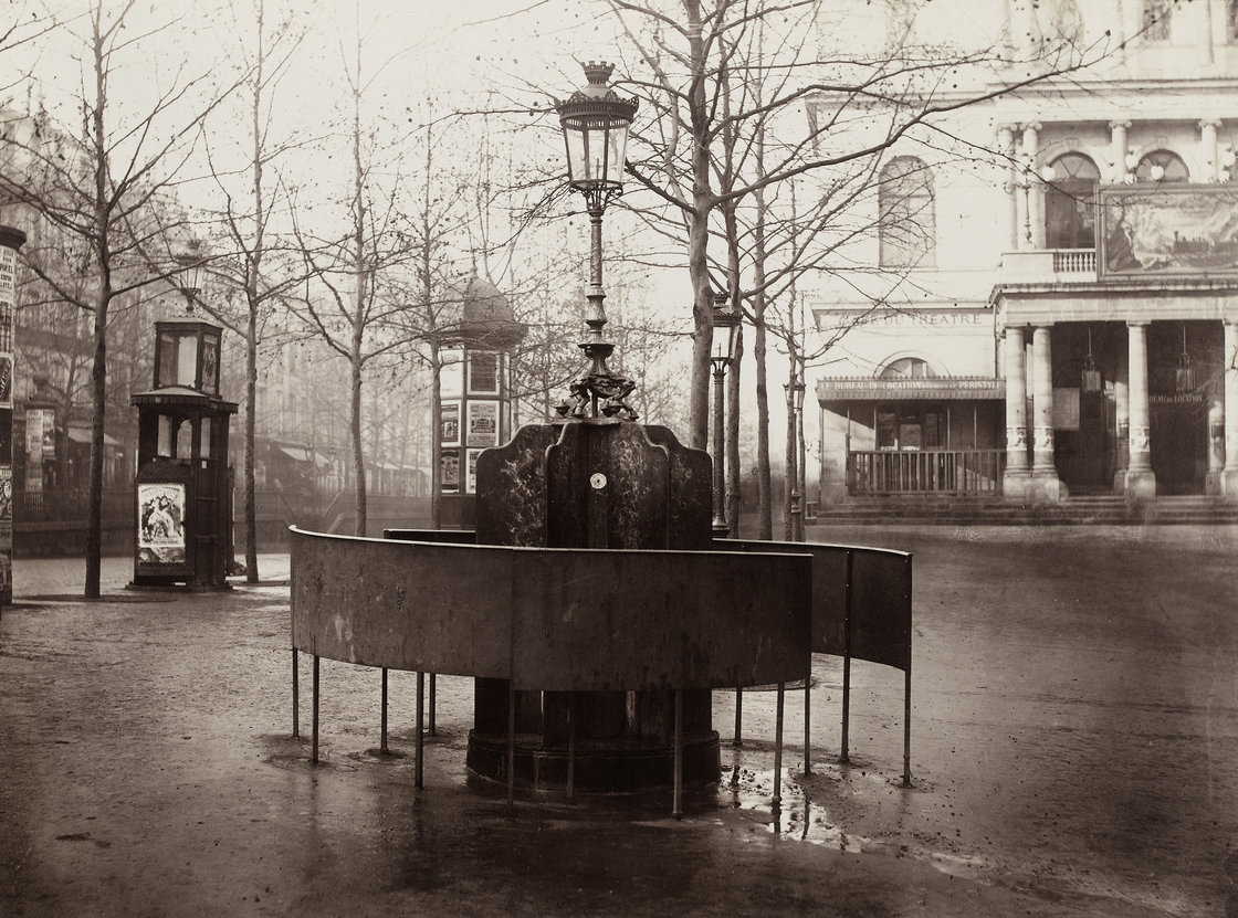 Paris' public urinals, seen here in an 1876 photograph by Charles Marville, helped cement its reputation as the most modern city in the world. [Source: National Gallery of Art/NPR] http://www.npr.org/blogs/pictureshow/2013/09/30/226976849/an-insiders-view-of-19th-century-paris-even-the-urinals